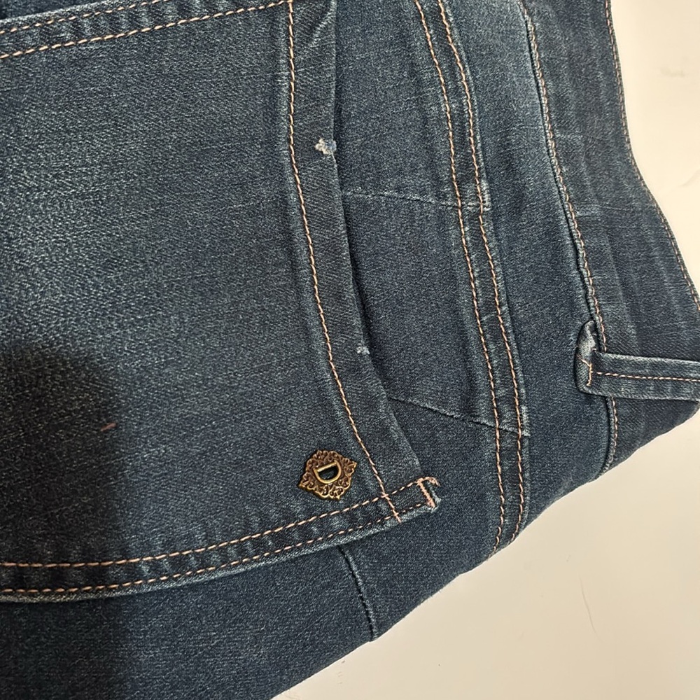 NWT Democracy Indigo Denim Shorts Bermuda crops  6 ab solution - Picture 7 of 12